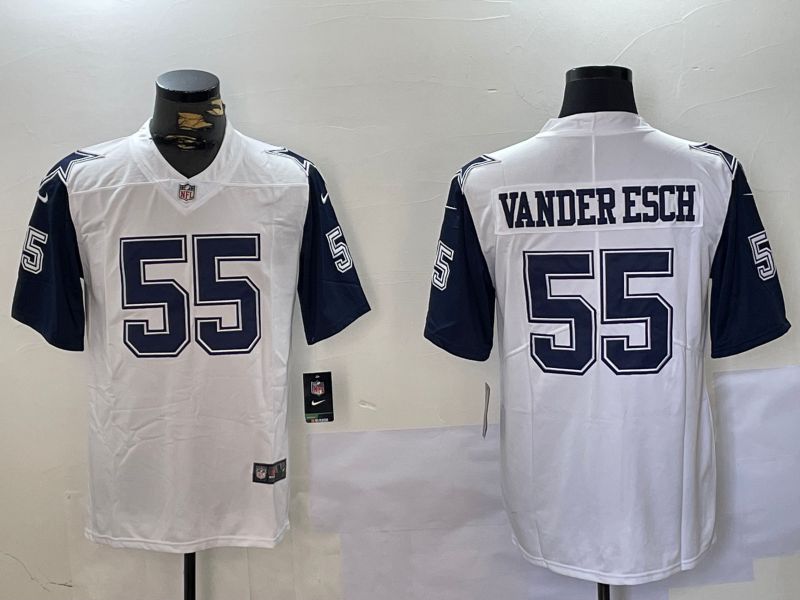 Men Dallas Cowboys #55 Vanderesch White 2024 Nike Limited NFL Jersey style 2